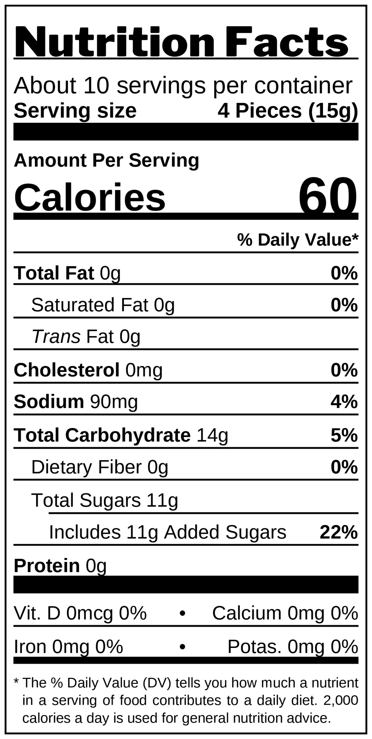 Sea Salt Lemon Mint Candy nutrition facts