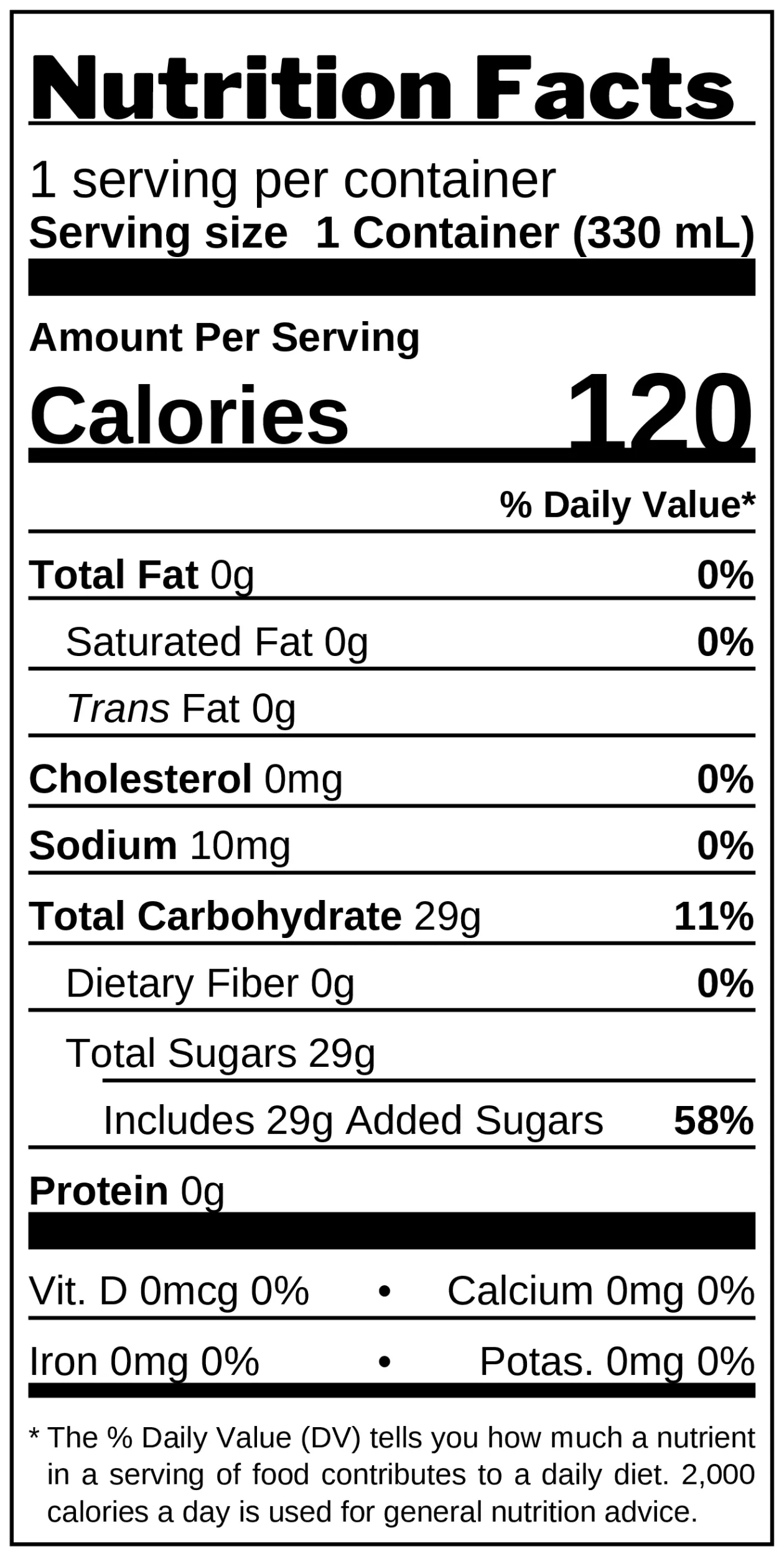 Pink Lemonade Sparkling Beverage nutrition facts