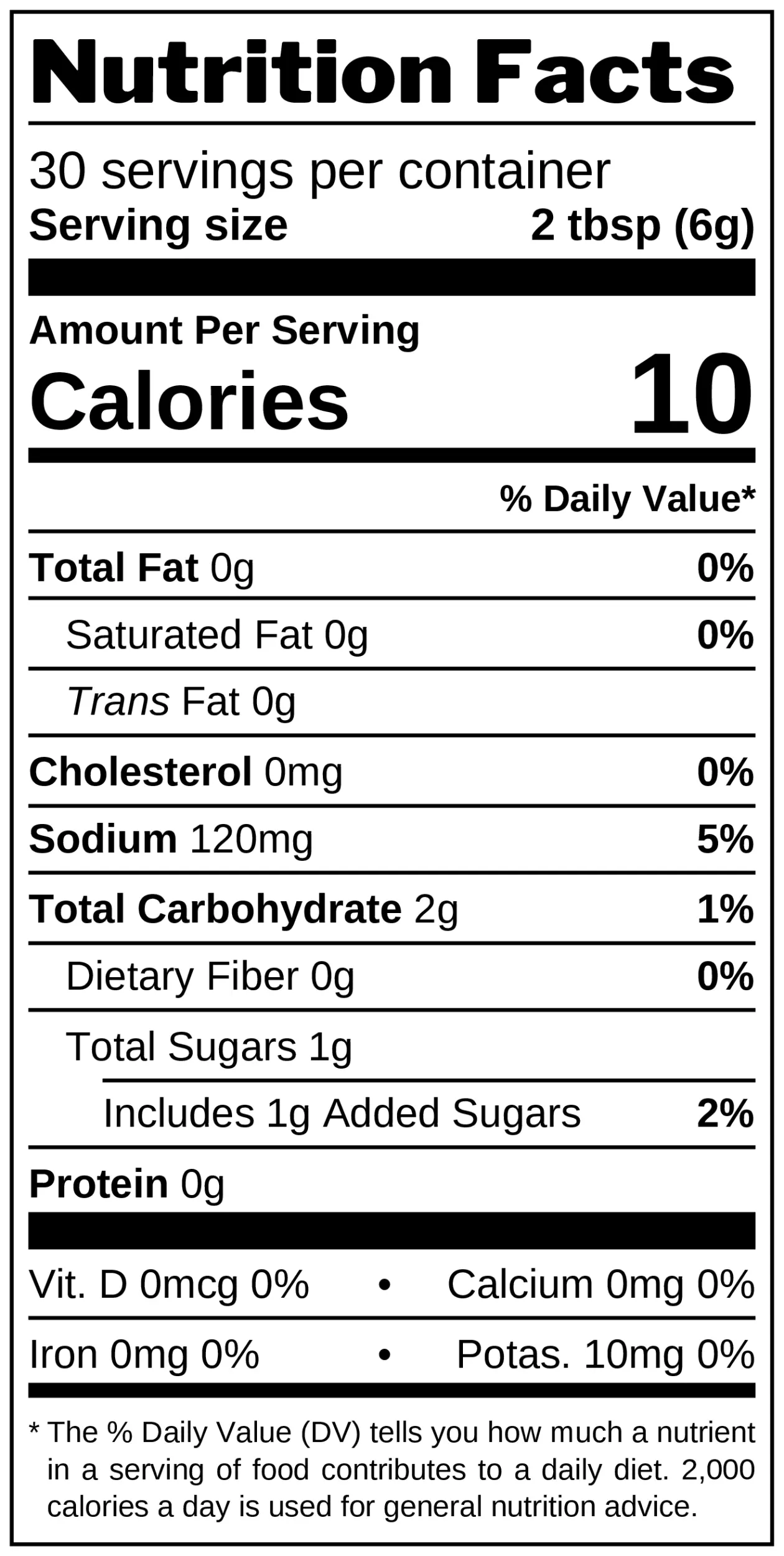 Ginger Dressing nutrition facts