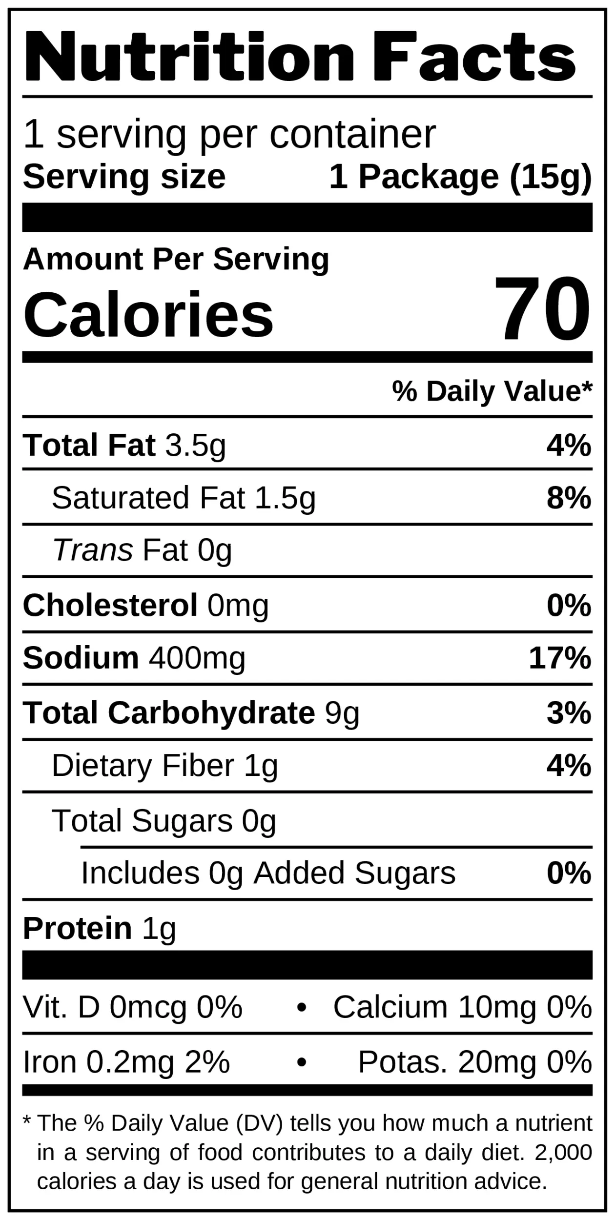 Bacon & Lime Snacks nutrition facts